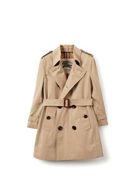 Gabardine Bej Unisex Çocuk Trençkot