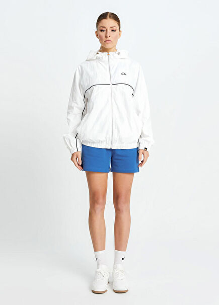 Fermuarlı Kırık Beyaz Kadın Spor Ceket