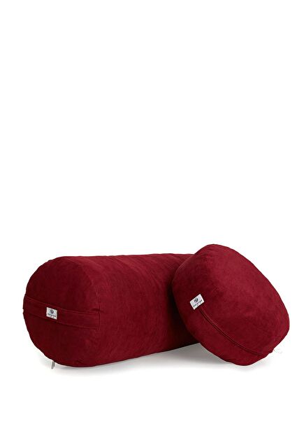 Burgundy Bolster and Meditation Cushion