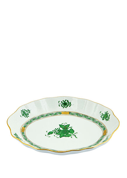 Apponyi Patterned Green Porcelain Oval Serving Plate