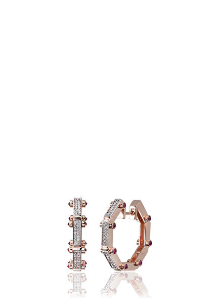 Carla Pırlanta Detaylı Kadın Altın Küpe