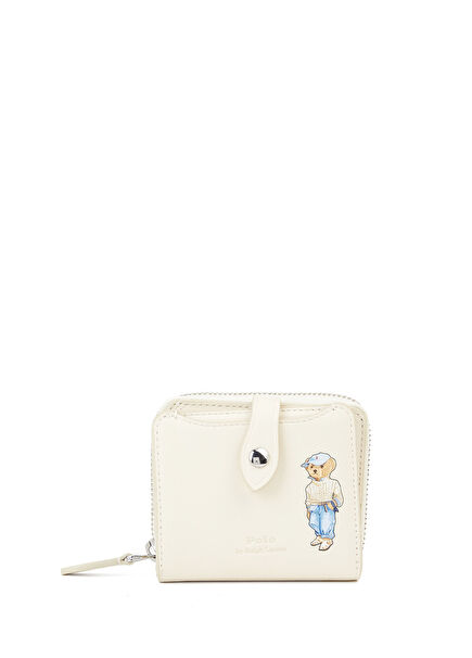 Cream women's leather wallet