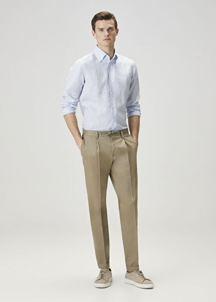 Beige Linen Trousers