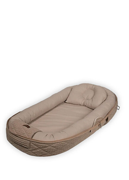 Babynest Dark Beige 0-24 Months Folding Baby Mobile Bed