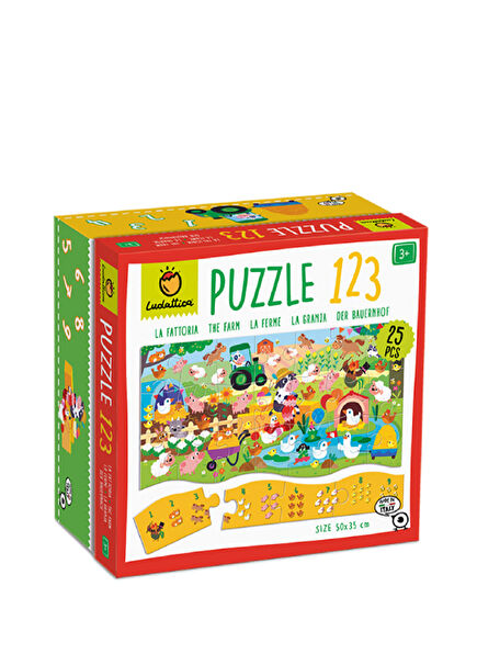 1 2 3 Çiftlik 25 Parça Çocuk Puzzle