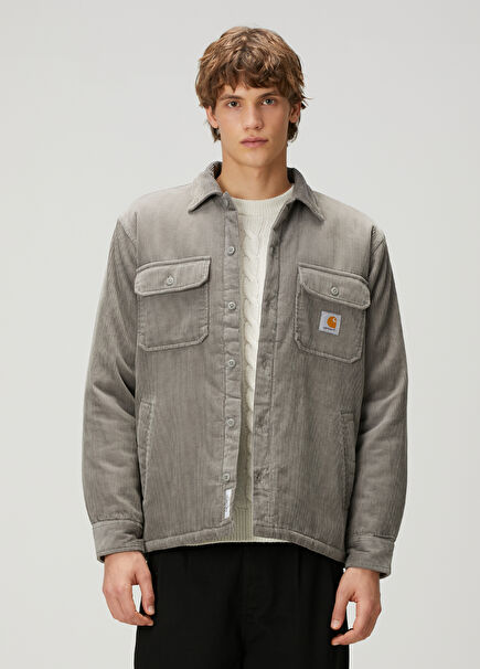 Light Grey Velvet Outer Shirt
