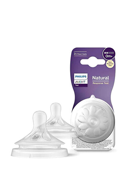 Natural Reactive 2 Pcs +0 Month Bottle Teat 