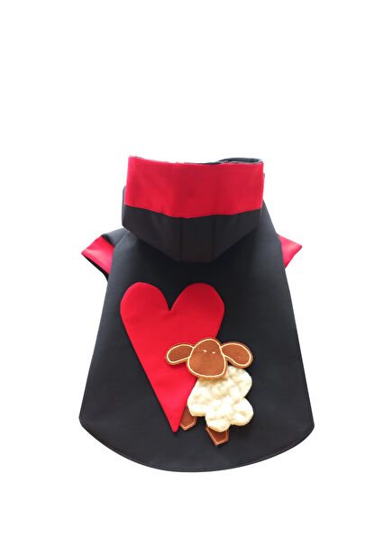 Softshell Waterproof Siyah Kapüşonlu Kedi ve Köpek Montu