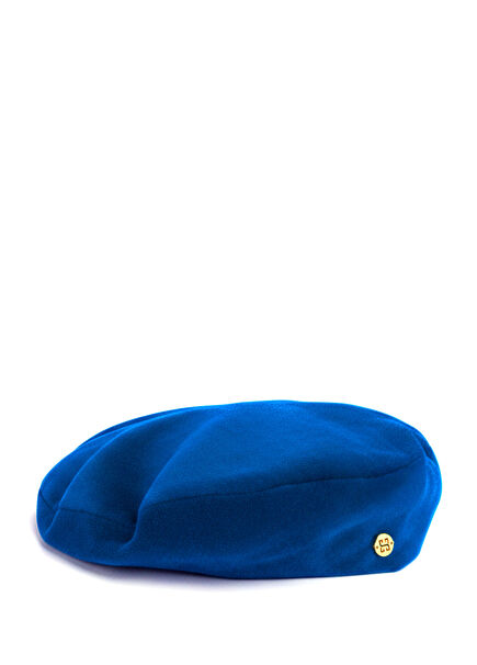 Audrey Mavi Kadife Unisex Beret Şapka