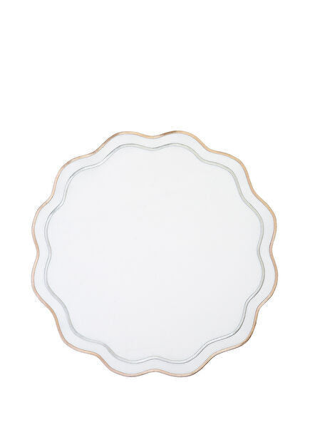 London 2-Piece Gold Grey Embroidered American Place Mat 42x42 cm