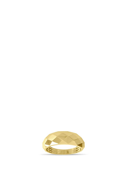 Geometric Reflection Bombe 14K Gold Women's Ring