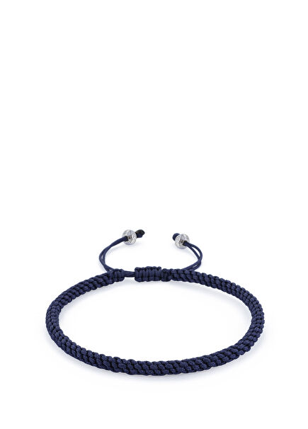 Knot Lacivert Erkek Gümüş Bileklik