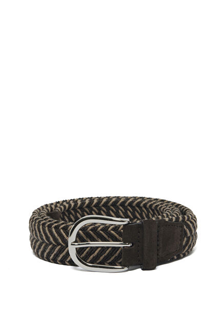 Kahverengi Örgü Erkek Kemer