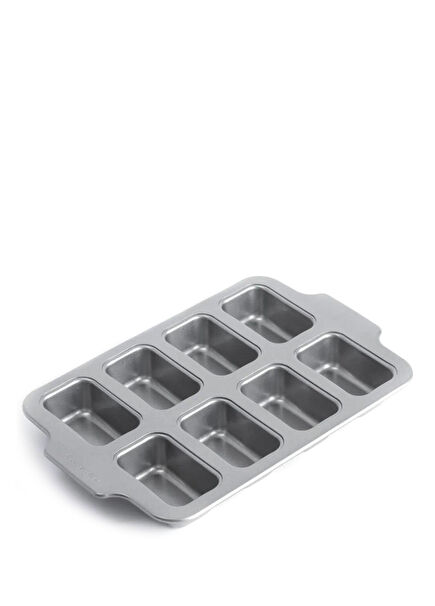 Grey Aluminum 8-Piece Mini Rectangular Cake Mold