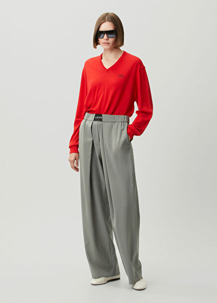 Regular Fit Yeşil Yün Pantolon