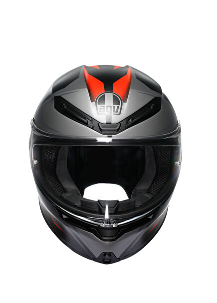 K6 S Karve Matt Black Grey Red Kapalı Motosiklet Kaskı