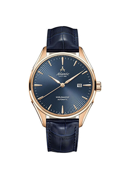 52759.44.51 Navy Blue Leather Men's Watch