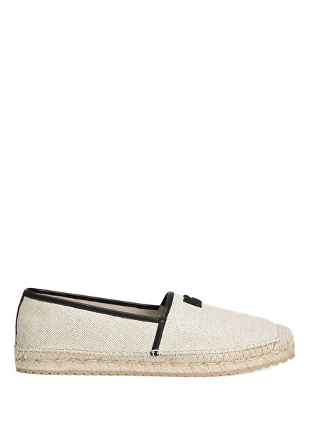 Black White Logo Embroidered Men's Espadrilles