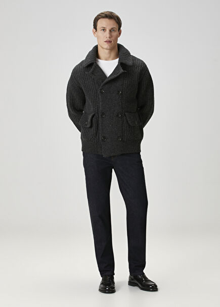 Antrasit Yün Triko Ceket