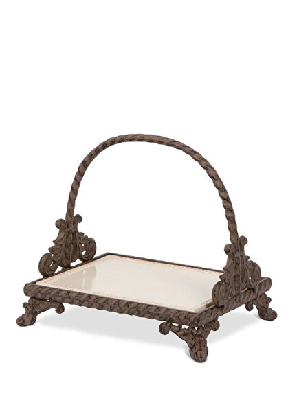 Acanthus Tidbit Cream Ceramic Tray