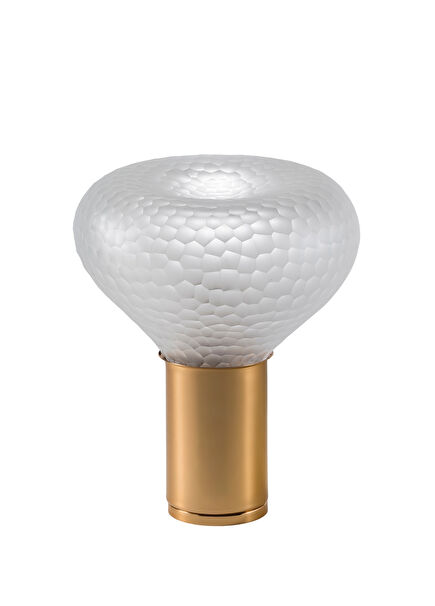 Su'me Cut Honeycomb Pattern Blown Glass Table Lamp