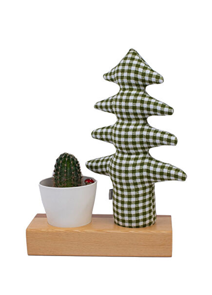 Flowery Gingham Pine Potted Notepad