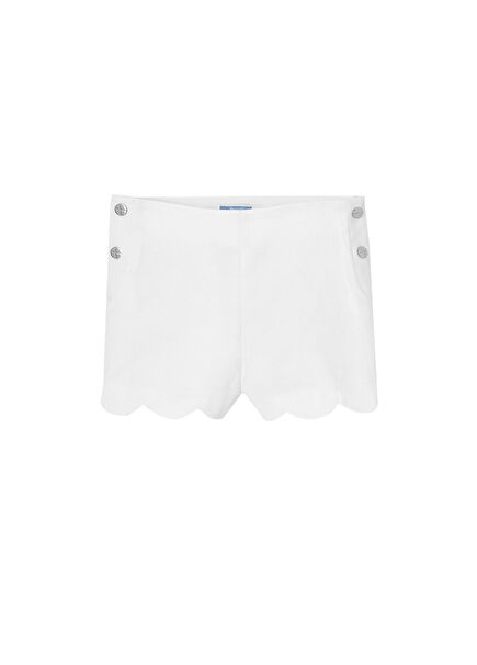 Beyaz Fistolu Kız Çocuk Şort