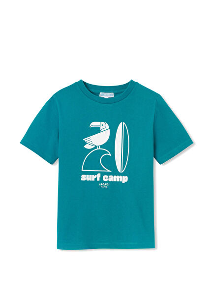 Petrol Pamuklu Kısa Kollu Erkek Çocuk T-Shirt