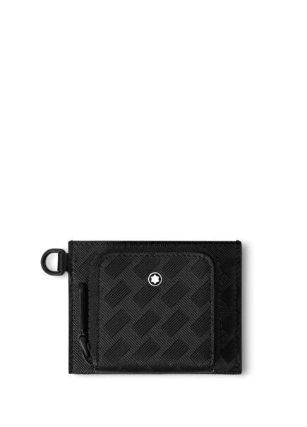 Black Patterned Men's Leather Card Holder