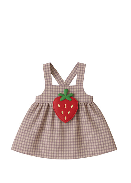 Lila Kareli Küçük Irk Köpek ve Kedi Elbise 