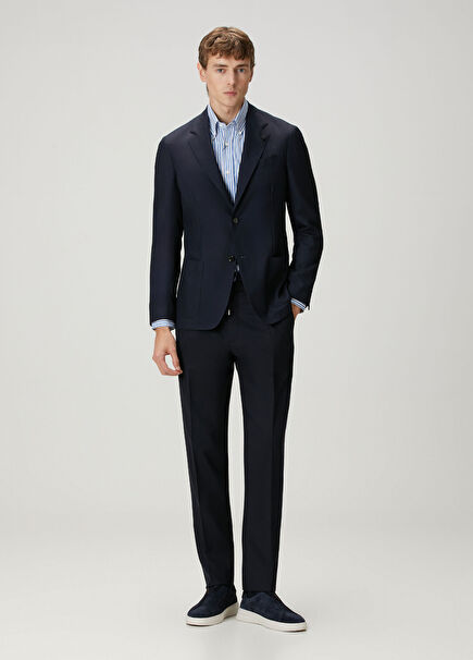 Lacivert Yün Pantolon