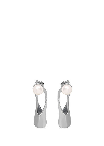 Eva White Women's Pearl Earrings