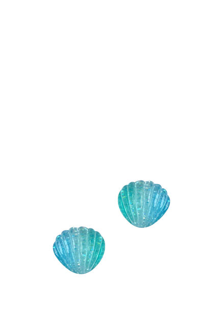 Turkuaz Deniz Kabuklu Çocuk Küpe