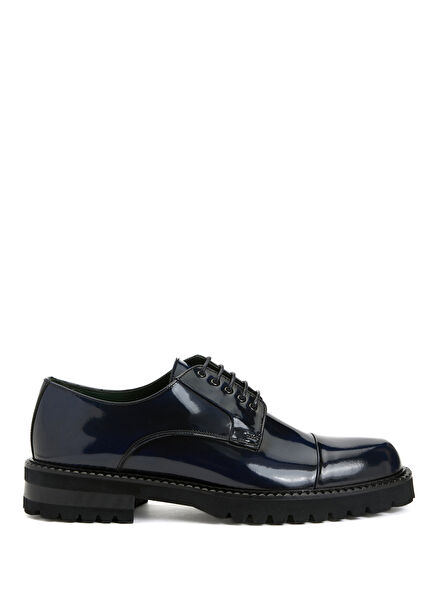 Navy Blue Men's Leather Shoes