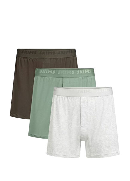 5" Stretch Knit Çok Renkli 3lü Boxer Seti
