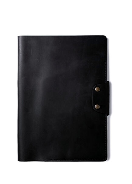 Hemingway Black Leather Notebook Cover A4 Organizer