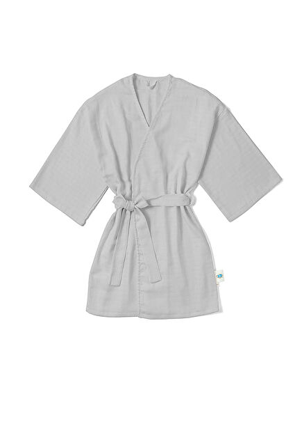 Cotton Grey Kimono Kadın Sabahlık
