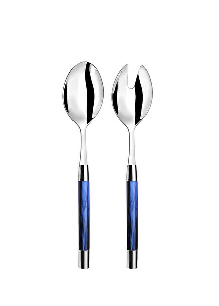 Conty Dark Blue Mother-of-Pearl Salad Serving Set