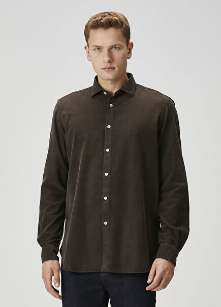 Kahverengi Kadife Gömlek