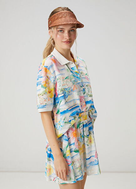 Hawaii Desenli Polo T-shirt