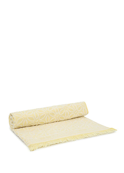 Yellow Beige Jacquard Women's Beach Towel