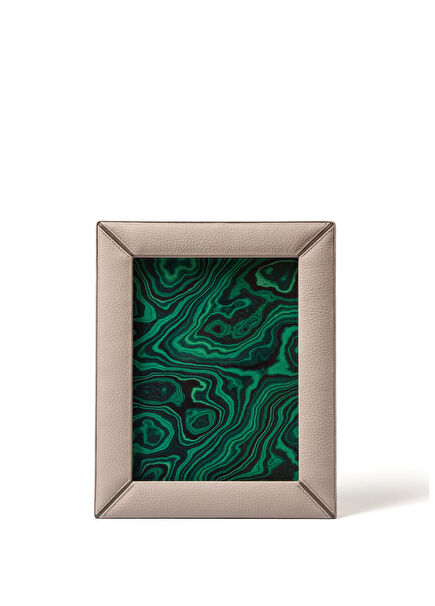 Large Bej Vizon Deri Çerçeve