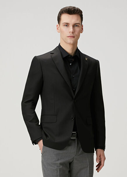 Vicenza Siyah Yün Ceket