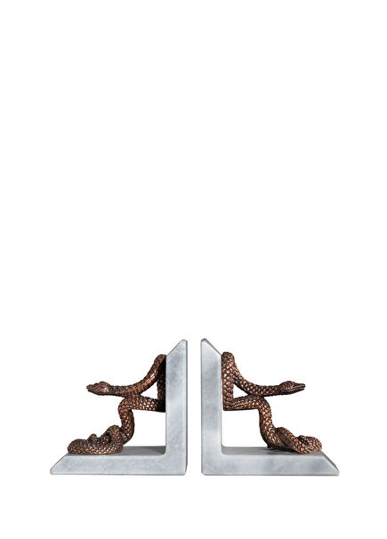 Snake Grey Bronze Marble 2-Piece Book Holder