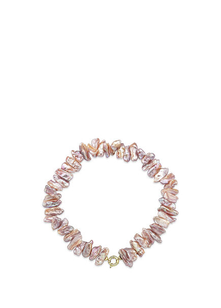 Perla Pembe İnci 14 Ayar Altın Kadın Choker Kolye 