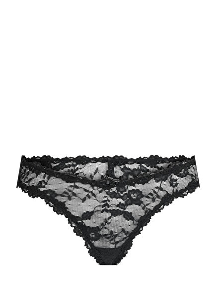 Stretch Lace Siyah Thong
