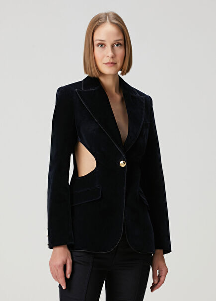 Lacivert Cut Out Detaylı Ceket