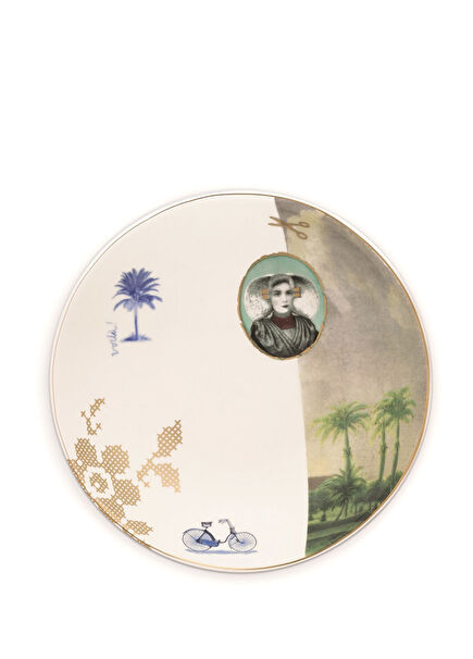 Heritage Palmiyeli Beyaz Porselen Çukur Tabak