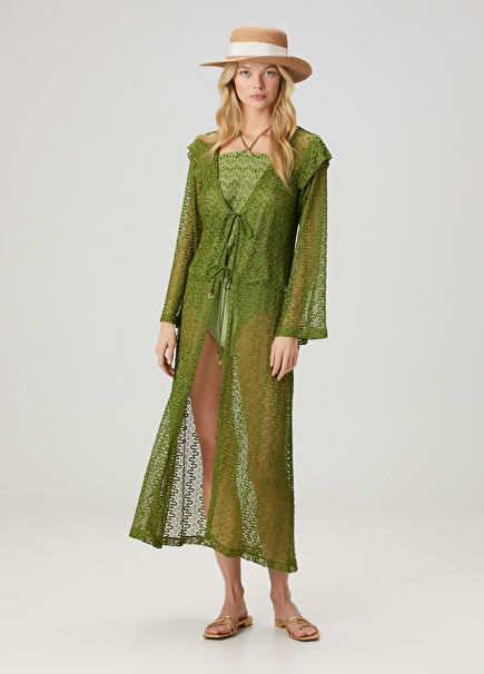 Cactus Green Lace Kaftan