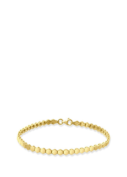 14 Ayar Petek Model İnce Altın Kadın Bileklik